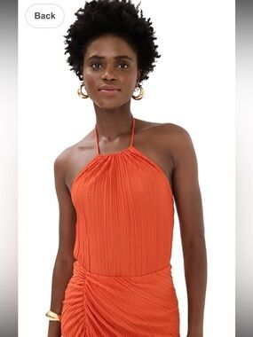 NWT Good American Sz SM Med Women's Always Fits Plisse Halter Blouse Top Ret $89